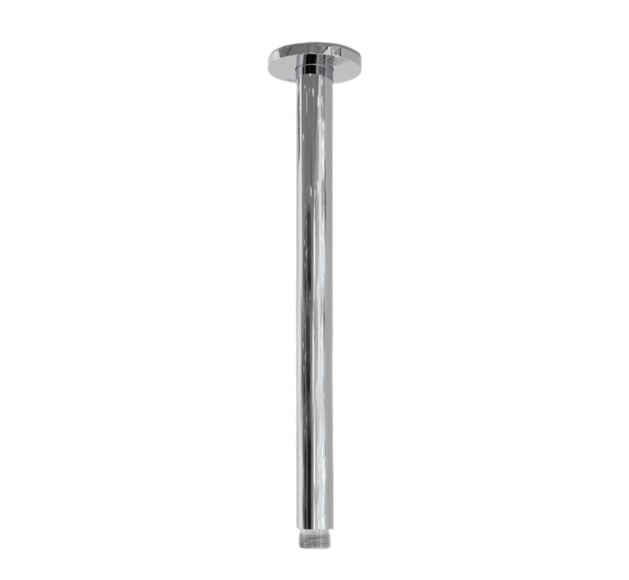 Solid Brass 12" Chrome Ceiling Arm Round