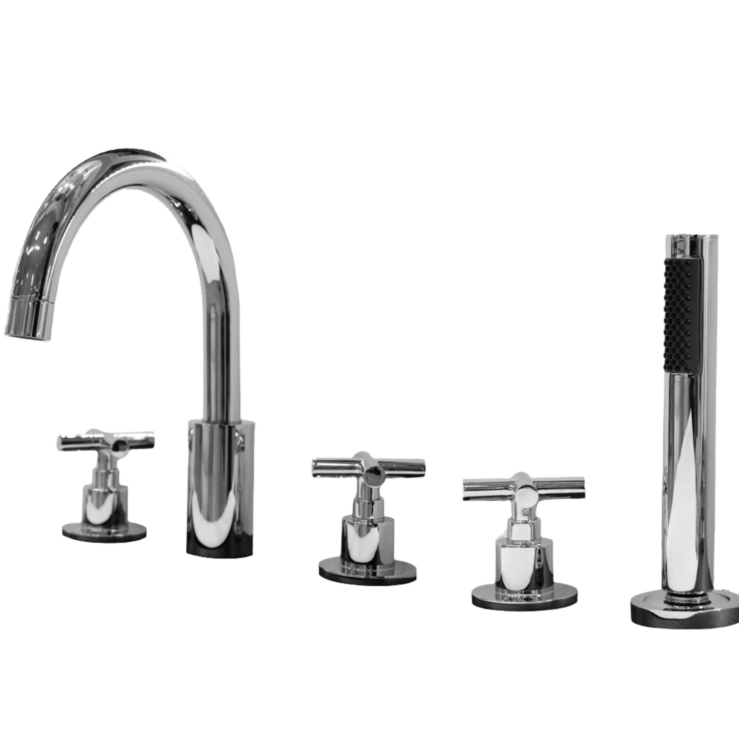 Rounded Deck Mount Bathtub Faucet
