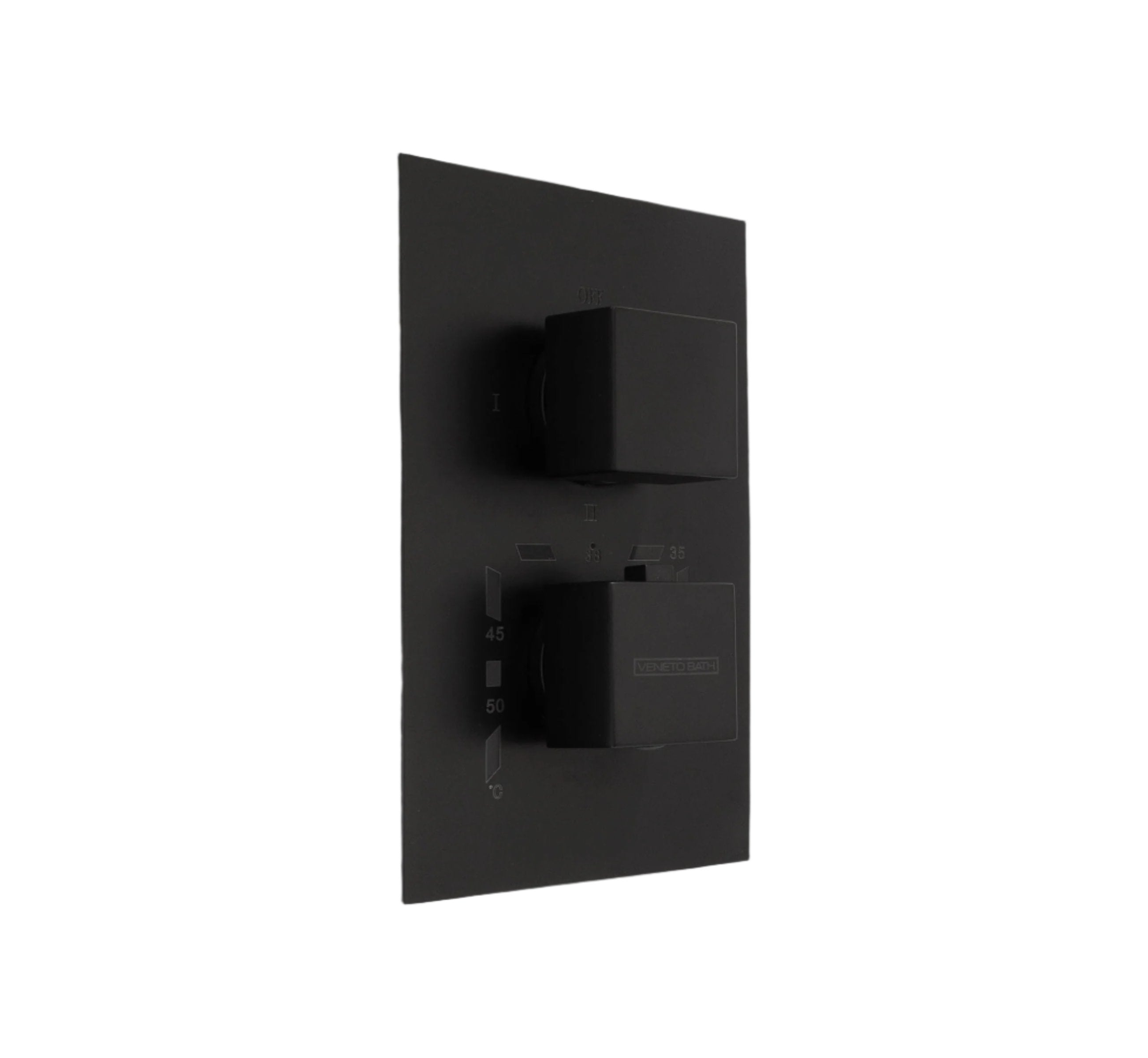 2/3 Function Thermostatic Square Mixer Matte Black