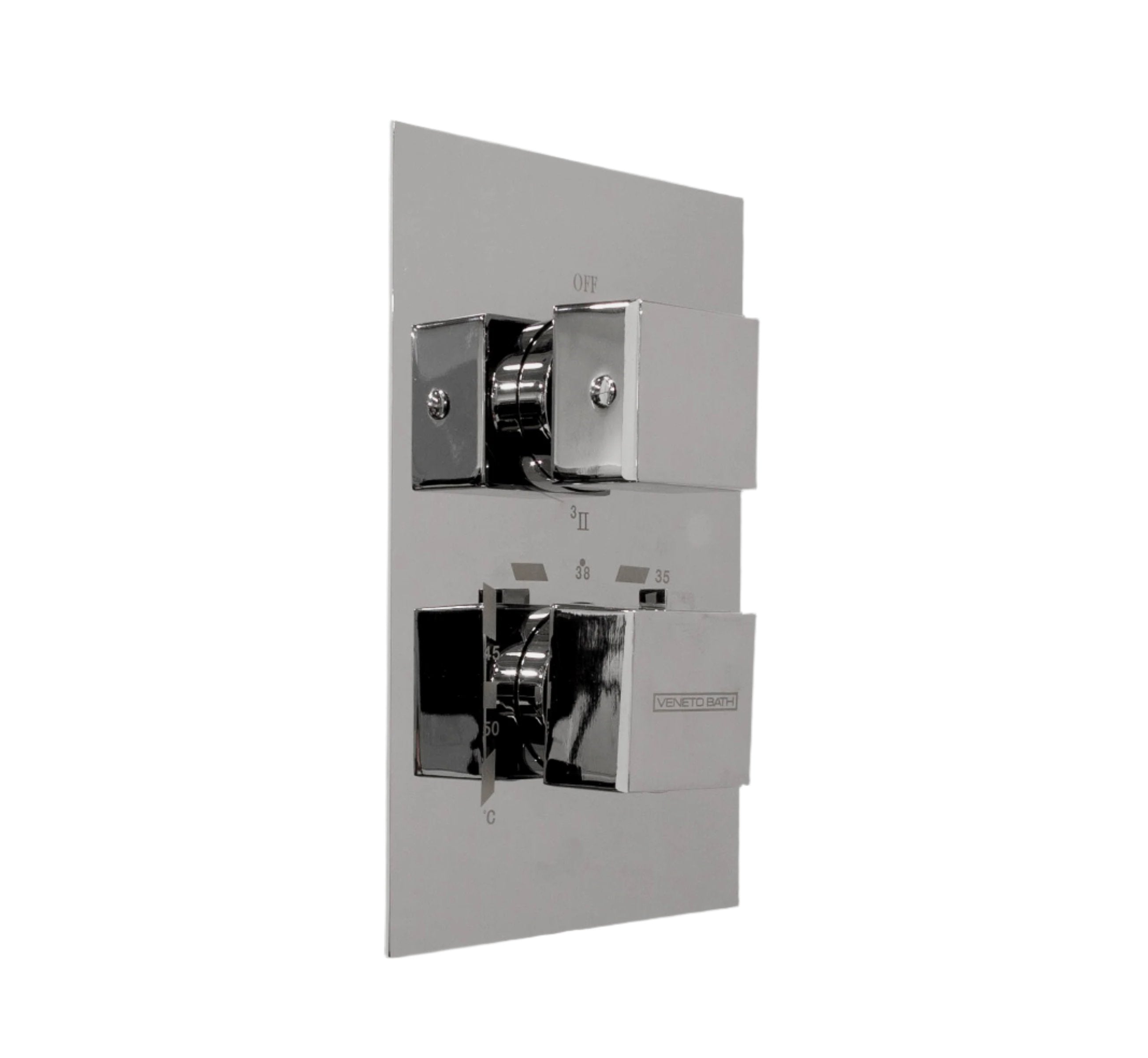 2/3 Function Thermostatic Square Mixer Chrome