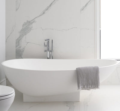 71" Rounded Solid Surface Freestanding Bathtub