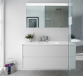 47" Wall-Mounted MDF Vanity with Solid Surface Countertop