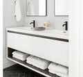 63" Wall-Mounted Melamine Vanity with Shadow Box
