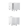 Base corner cabinet, dimensioned line drawing