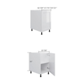 Full-height base cabinet with 1 door, dimensioned line drawing