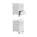 Base microwave cabinet, dimensioned line drawing