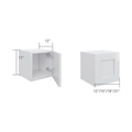 Short 1-door wall cabinet, dimensioned line drawing