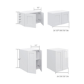 Short 2-door wall cabinet, dimensioned line drawing