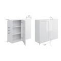 Wall blind corner cabinet, dimensioned line drawing