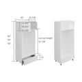 Double oven tall cabinet, dimensioned line drawing