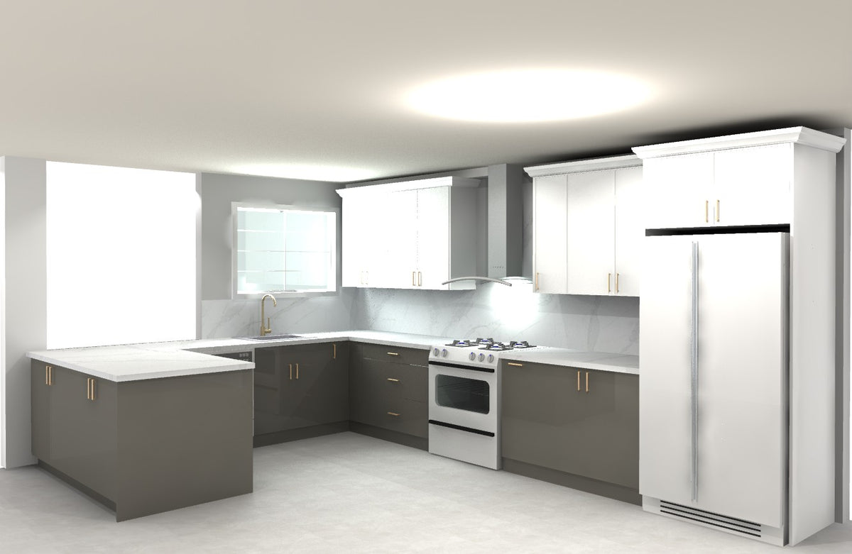Kitchen design featuring base cabinets