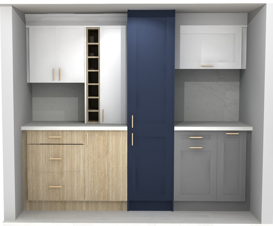 Kitchen design featuring drawer bases