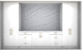 Built-in wall unit with tall cabinets